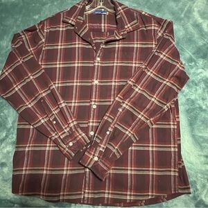 Apt 9 | Maroon and Beige Plaid Shirt | Men’s Large | Casual and Comfy